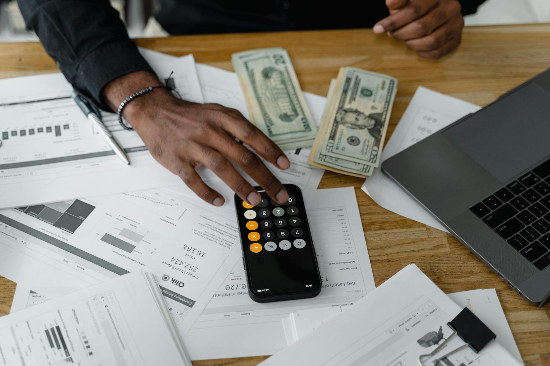 A clean editorial budgeting scene with planning and tracking visuals